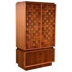 Large Walnut Brutalist Armoire