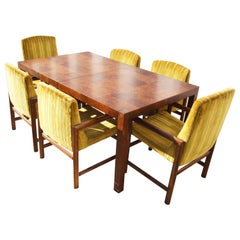 Walnut Burl Wood Dining Room Set by Rapids of Boston