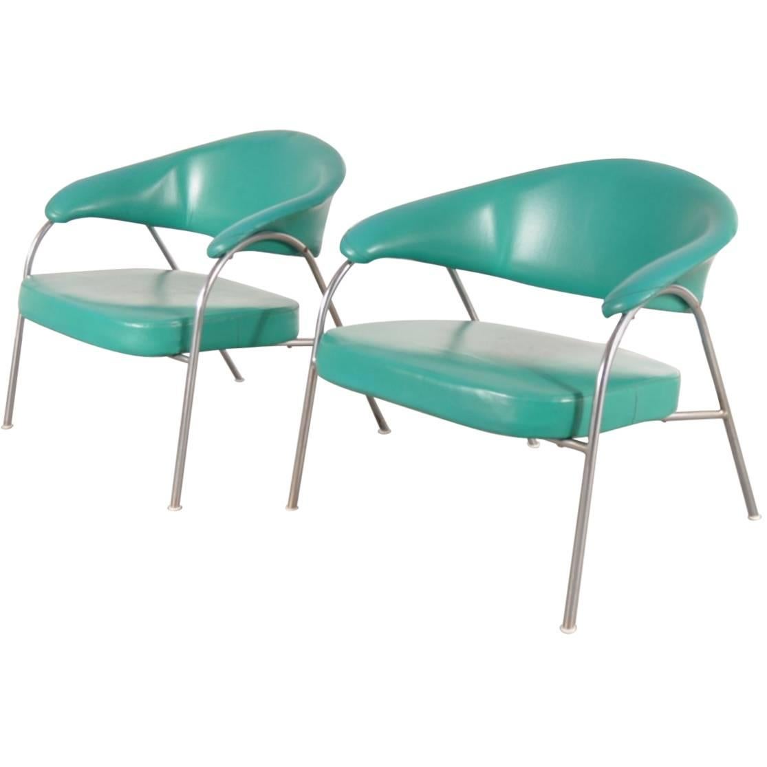 Pair of Rare Easy Chairs Produced by Arflex, Italy, circa 1960