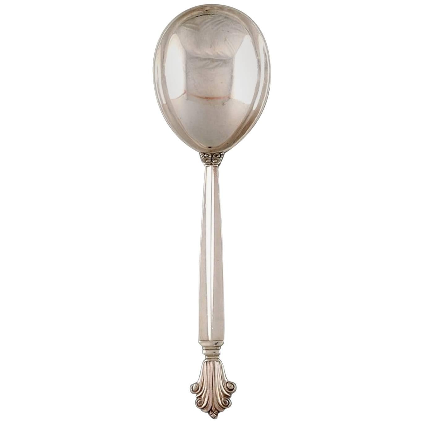 Cuchara para servir Georg Jensen de plata de ley entera, Platería, Acanto