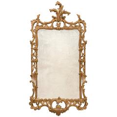 George II 18th Century Chinese Chippendale Carved Giltwood & Gilt Gesso Mirror 12