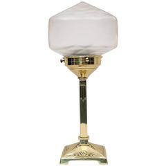Jugendstil Table Lamp with Beautiful Original Glass, circa 1907 8
