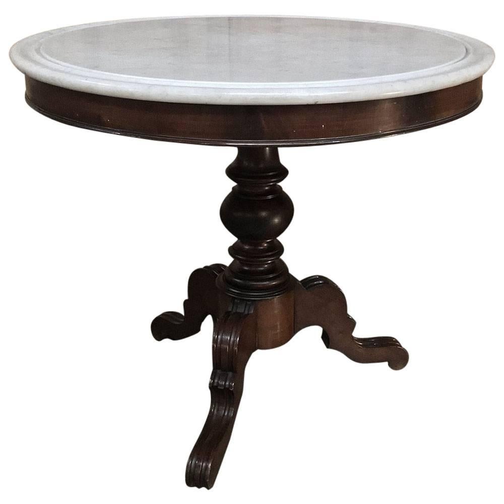 19th Century French Louis Philippe Marble-Top Centre Table