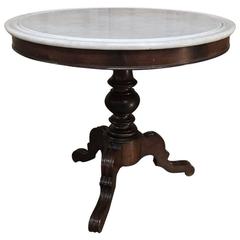 19th Century French Louis Philippe Marble-Top Centre Table 2