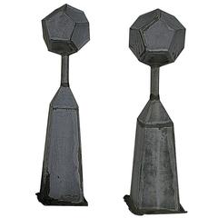 Pair of 19th Century French Zinc Roof Finials