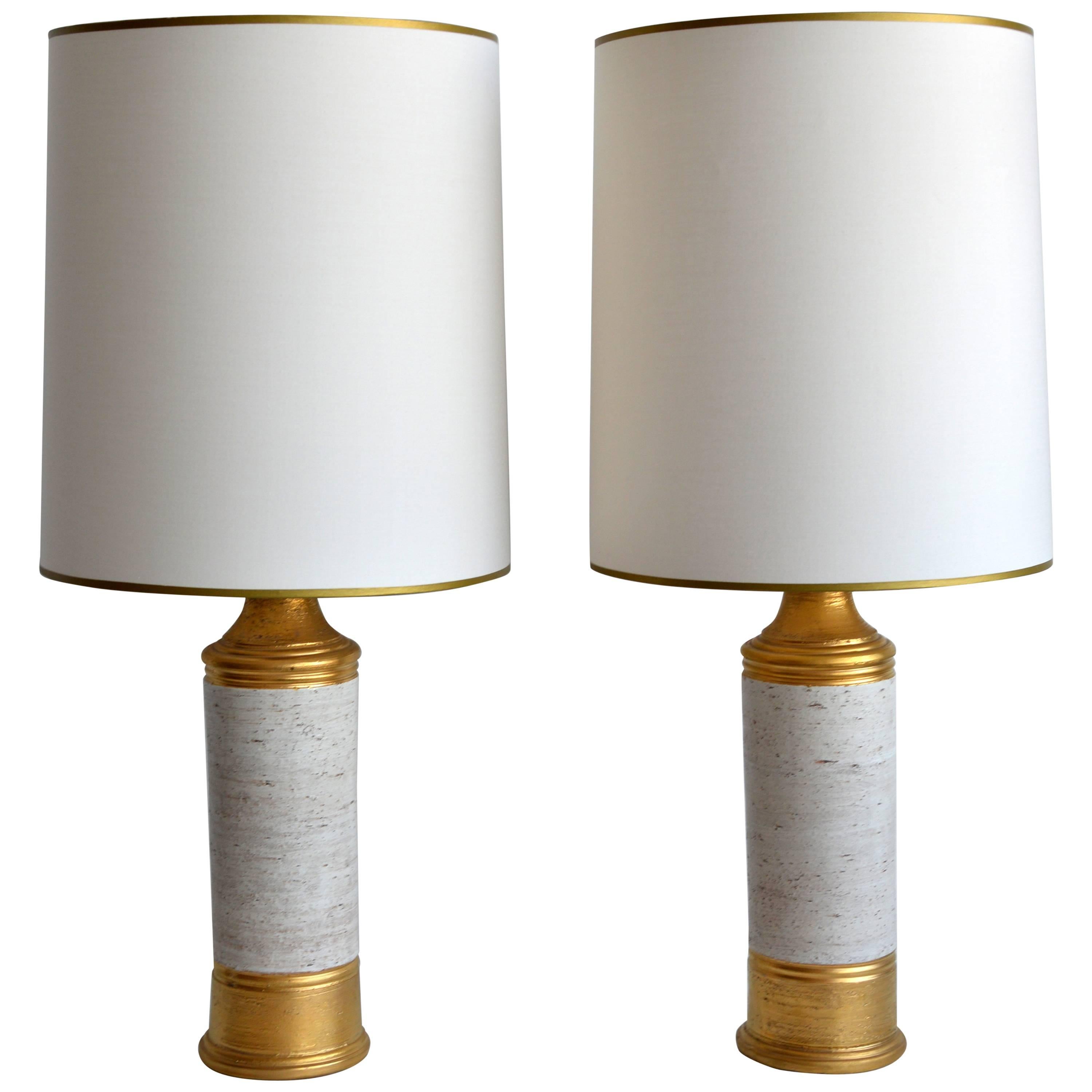Vintage Pair of Bitossi for Bergboms Table Lamps, 1960's, Swedish