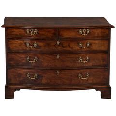 George III 18th Century Chippendale Period Mahogany Serpentine Commode