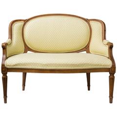 Diminutive Louis XVI Style Upholstered Settee