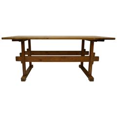 Pine Trestle Base Work Table 9
