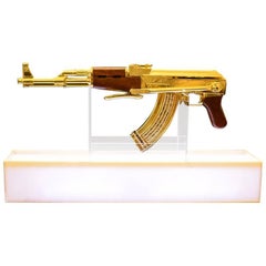 Ak-47 Or Numéroté et Edition Limitée Sculpture d'Art Démilitarisée