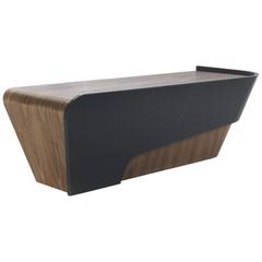 Racing Desk with Genuine Leather and Solid Walnut Wood 9