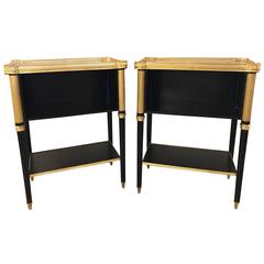 Fine Pair of Jansen Louis XVI Style Ebonized Marble-Top End Tables 12