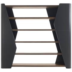 Racing Bookshelves with Solid Walnut Wood and Genuine Leather 2