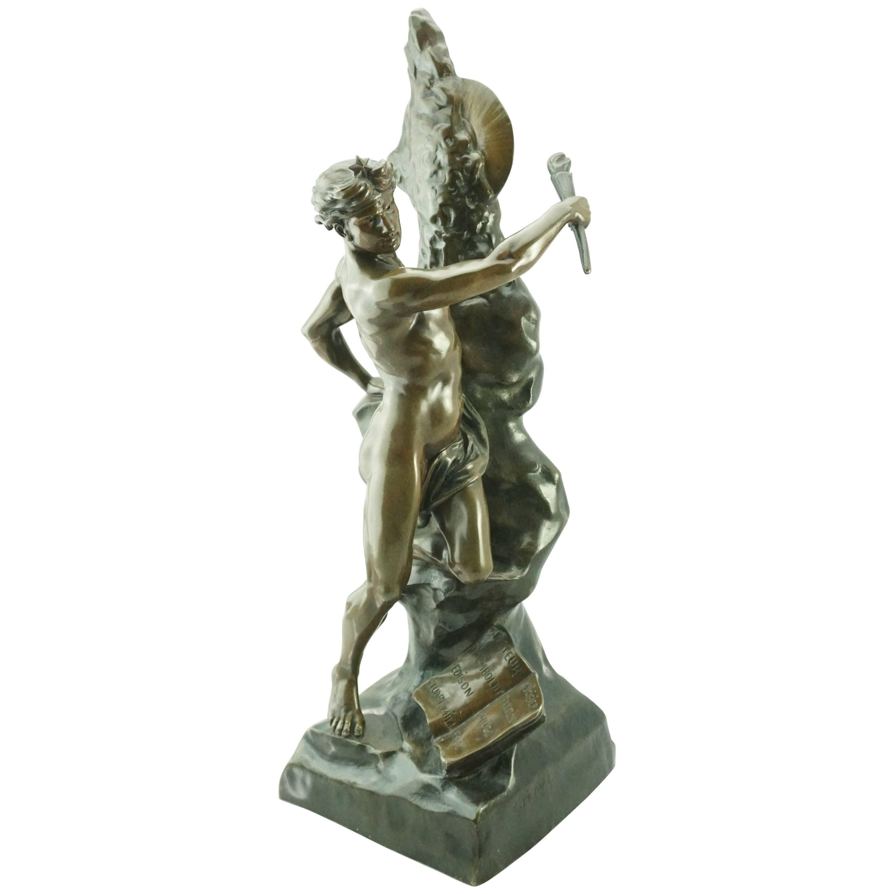Emile Louis Picault "Le Genie De L'Humanite" Exceptional French Bronze