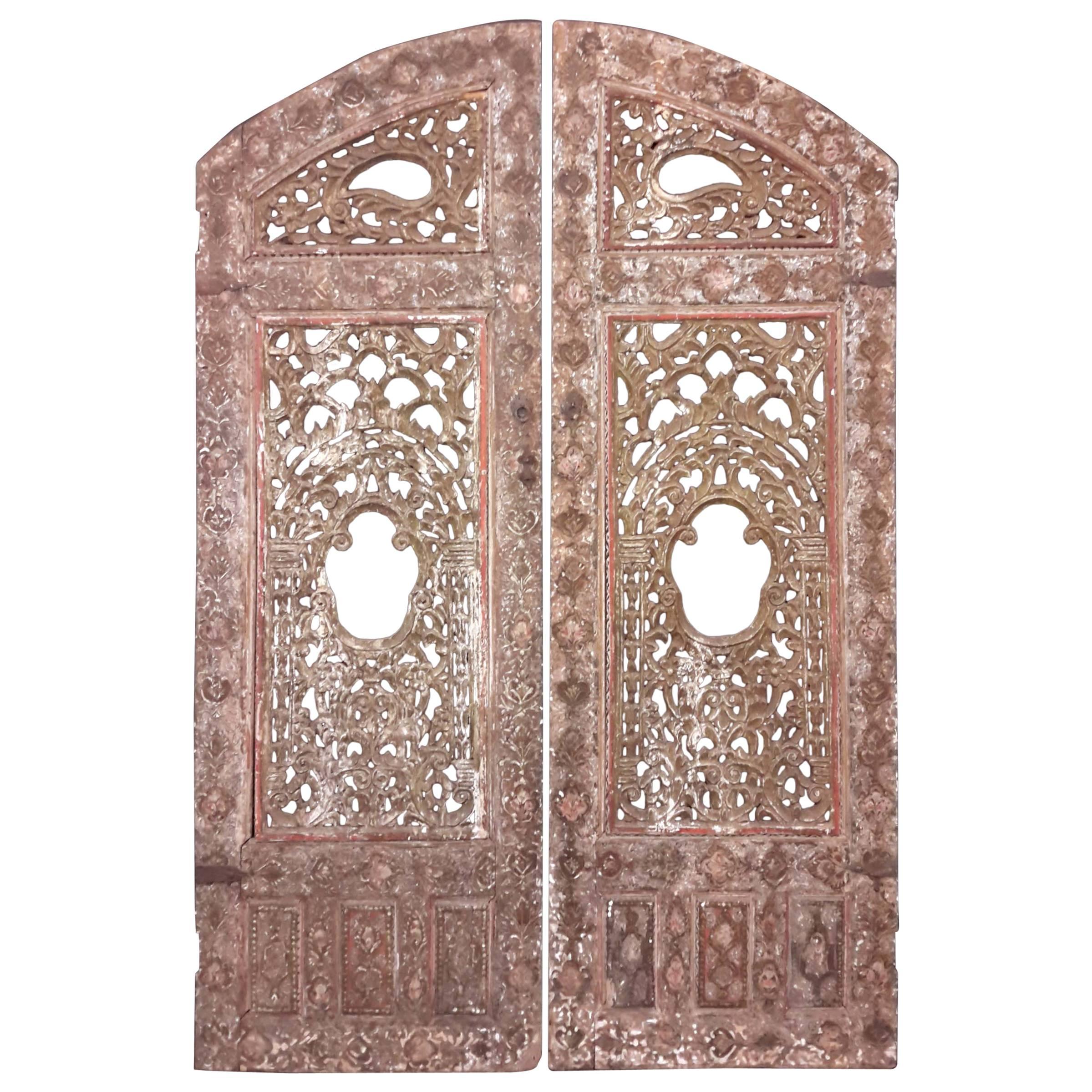 Pair of Carved Turkish Doors, 18th Century For Sale