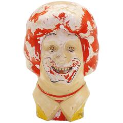 Large Weird, Creepy, Perfectly Patinated Plastic Clown Head