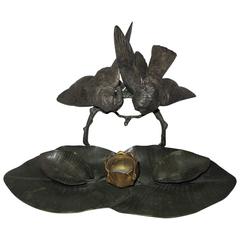 Rare Charles Cumberworth Signed Bronze Inkwell 6