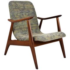 1950s Dutch Mid-Century Modern Teak Lounge Chair by Louis van Teeffelen 1