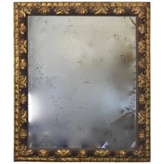 18th Century Spanish Hand-Carved Gilt and Polychrome Frame with Later Mirror 9