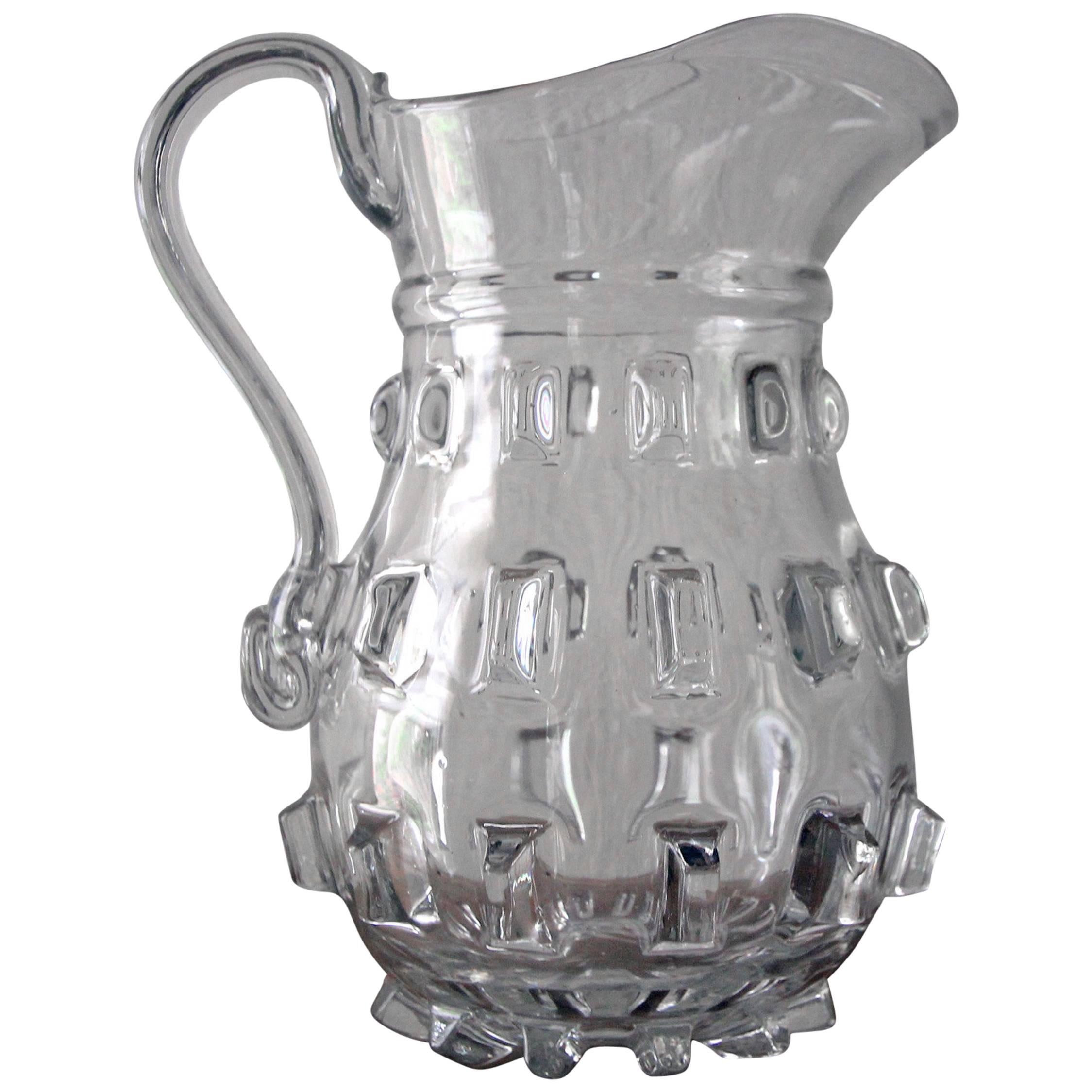 American Blown Glass "Cleat" Pitcher For Sale