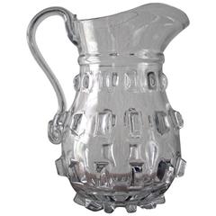 Antique American Blown Glass "Cleat" Pitcher