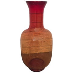 Joel Myers for Blenko Glass Orange Vase
