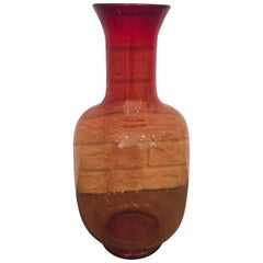 Joel Myers for Blenko Glass Orange Vase