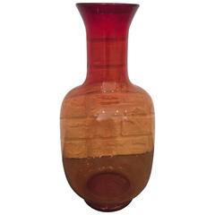 Joel Myers for Blenko Glass Orange Vase 8