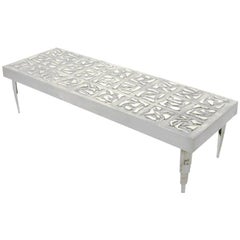 Artist Signed Cast Aluminium Abstract Relief Coffee Table