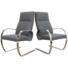 Chrome Cantilever Armchairs 1