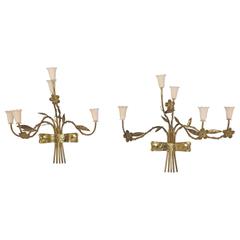 Mid-Century Modern Pair of Italian Wall Sconces Five Arms 12
