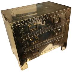 Small Brass-Plated Three-Drawer Chest