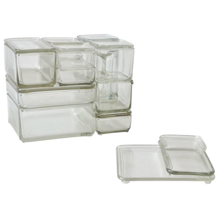 Bauhaus Storage Set Kubus Design Wilhelm Wagenfeld, 1939 For Sale