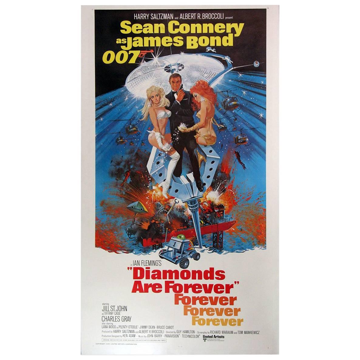 "Diamonds Are Forever" Film Poster, 1971 For Sale