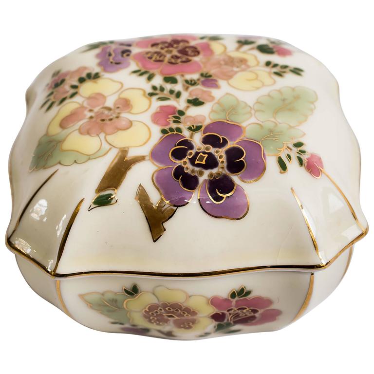 Sugar Bowl and Cover by Zsolnay, circa 1950s For Sale at 1stdibs