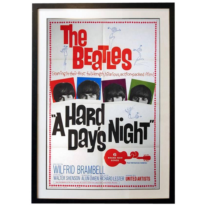 "A Hard Day's Night" Film Poster, 1964 For Sale