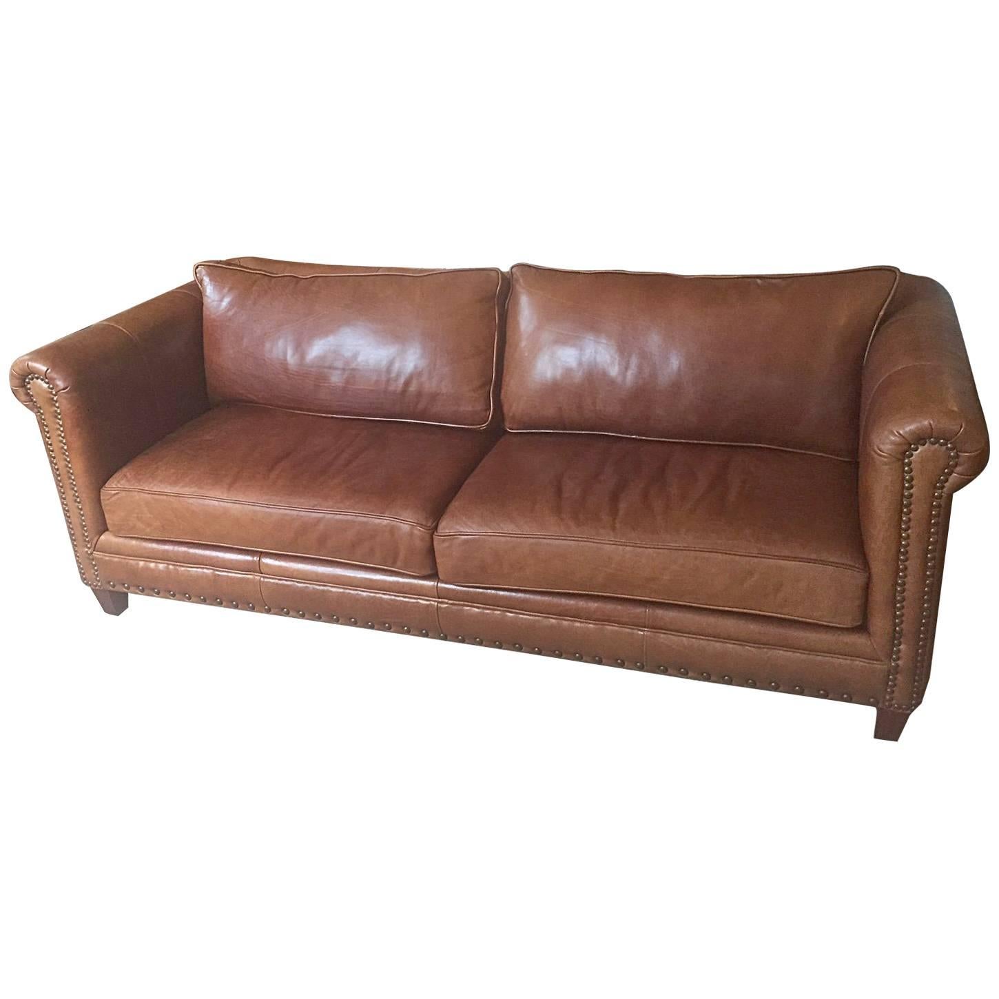 Sumptuous Soft Large Brown Leather Sofa
