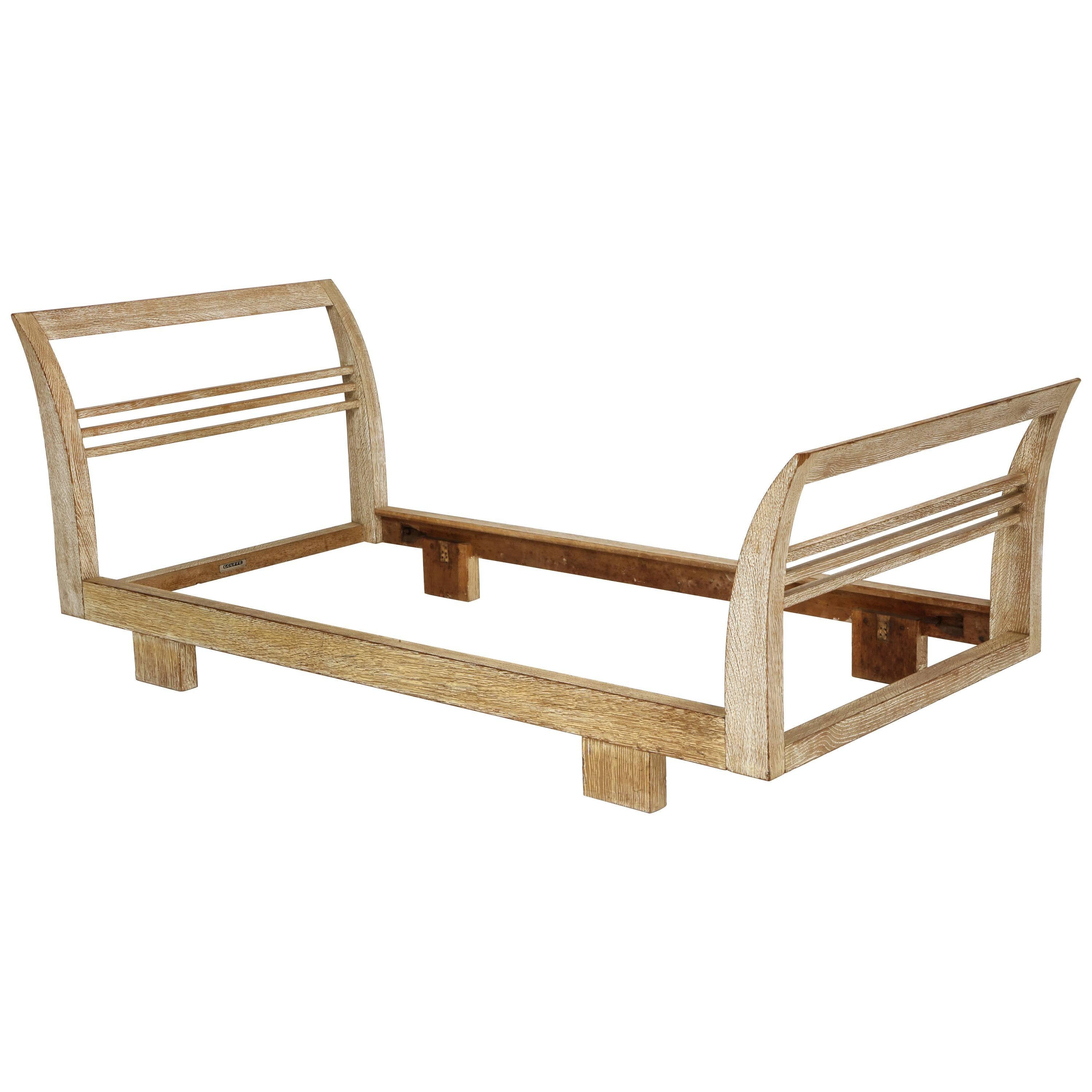 Royere Gouffe cerused oak daybed deco, France, 1930s-1940s midcentury

Amazing rare pair of daybeds designed by Royere and made by Maison Gouffe.
In lovely original condition.
Pair available. Price is per item.
Part of a seven-piece