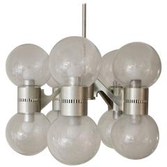 Pulegoso Glass Chandelier in the Style of Sciolari, Italy, 1960s 3