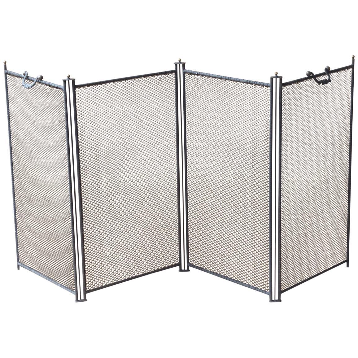 Elegant French Fireplace Screen, Handmade, New, 44'' to 49" Wide at 1stDibs