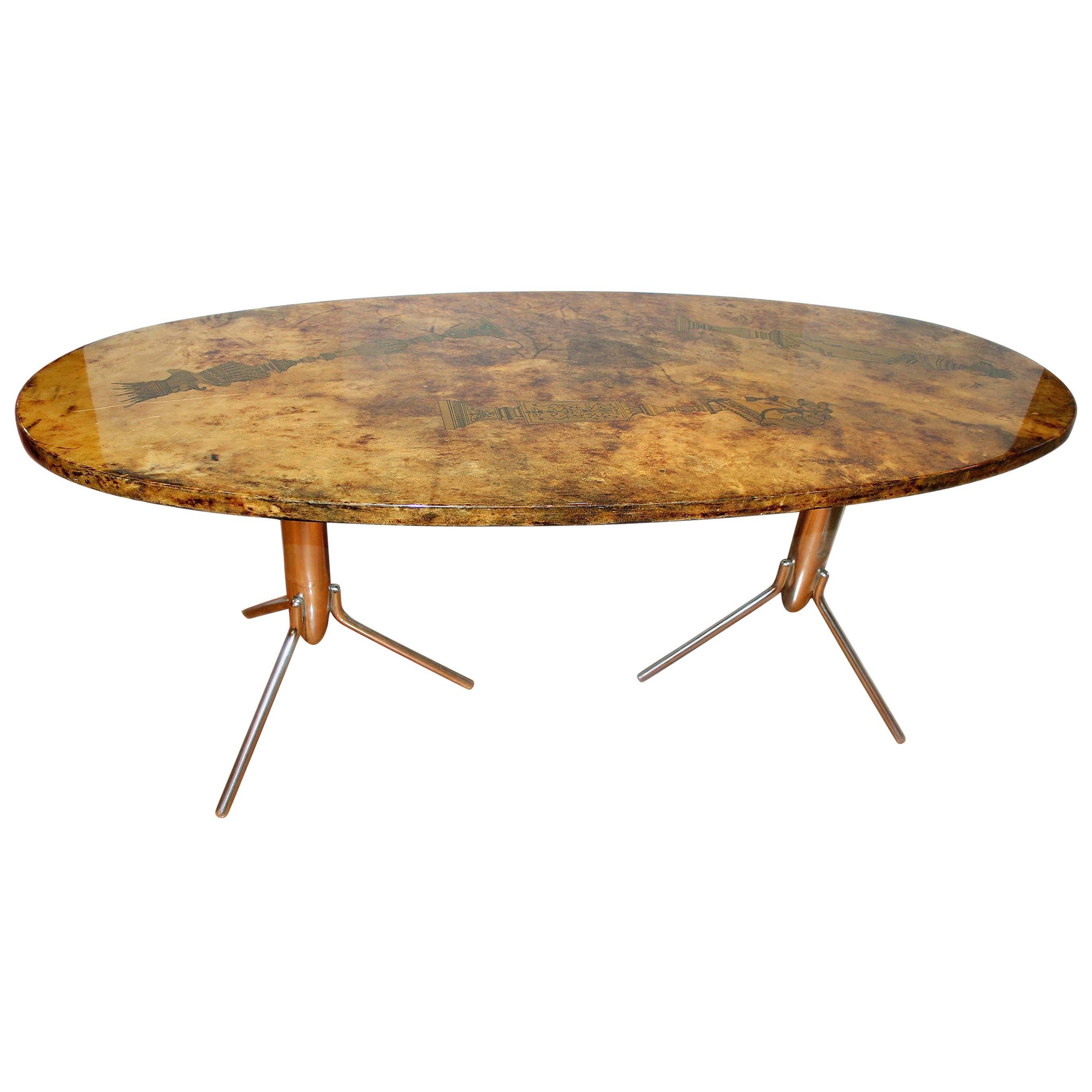 Modern Painted Oval Coffee Table For Sale at 1stDibs