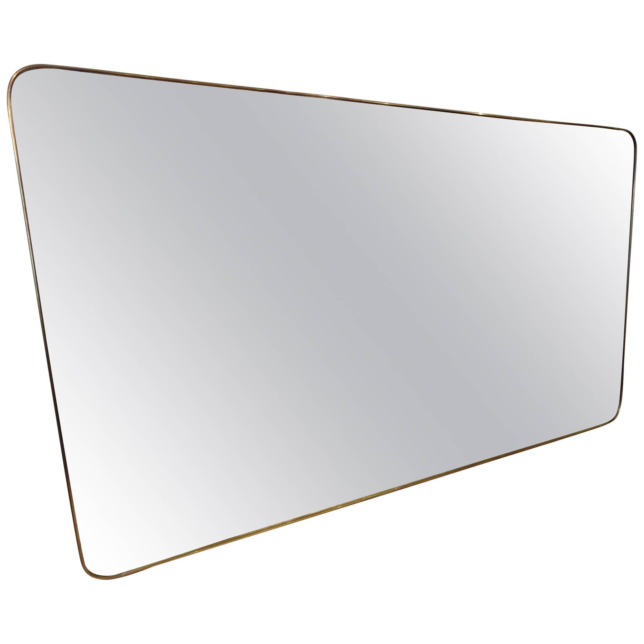 Mid-20the Century Italian Gio Ponti Style Brass Mirror