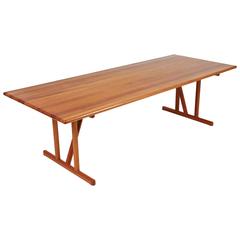 Danish Solid Cherrywood Dining Table with Two Extension Leaves