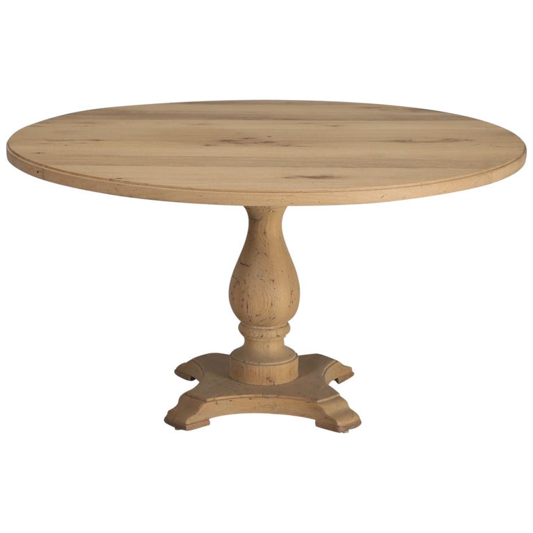 Raw Vintage American White Oak And Ash Pedestal Dining Table Waiting Raw Vintage American White Oak And Ash Pedestal Dining Table Waiting For Color