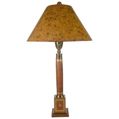 Empire Style Brass Mounted  Leather Table Lamp