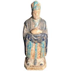 Important Ancient Chinese Zodiac Figure Holding a Rabbit, Ming Dynasty 1368-1644 6