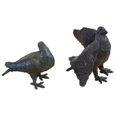 Bronze Cast Pigeons by Ilana Goor