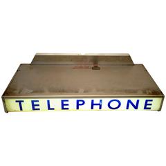 Antique 1930'S Western Electrical Co. Telephone Booth Light Box Sign