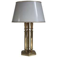 Large Table Lamp Bouillotte Style Polished Brass, Germany, circa 1970s 1