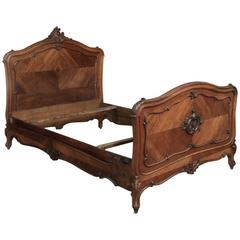 19th Century French Walnut Louis XV Queen Bed